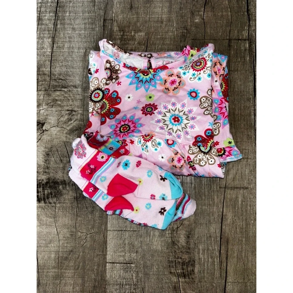 Hanna Andersson Girls Pink Floral Dress and Leggings Set Size 150 (12/14)‎ Boho